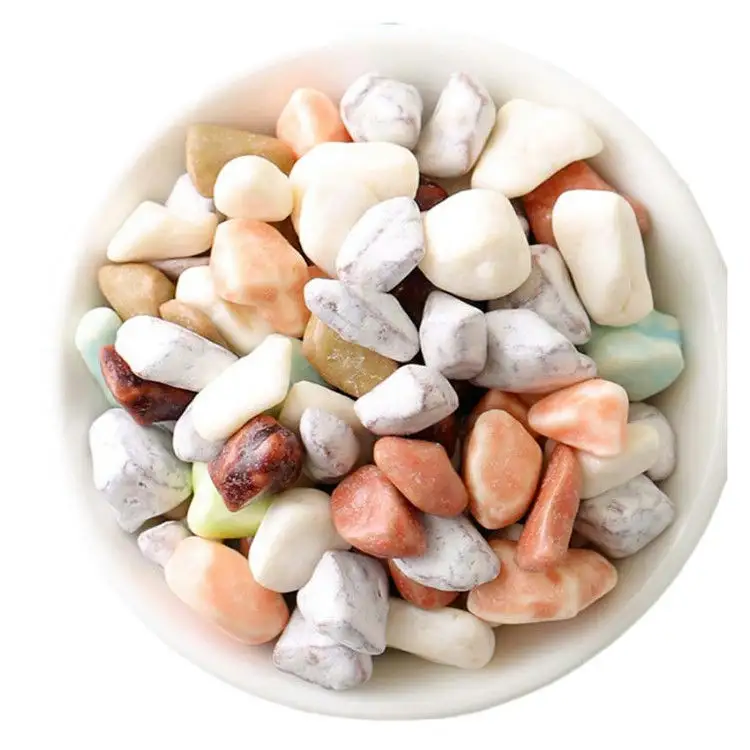 Caramelle di pietra di cioccolato caramelle dure a forma di pietra colorata a buon mercato OEM