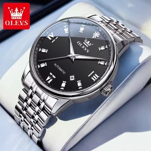 OLEVS 6723 semplice quadrante romano meccanico orologio da polso automatico Movt scavare mani luminose Business orologi in acciaio inossidabile - Product Image 1