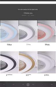 E27 LED luce del ventilatore 6 telecomando risparmio energetico integrato lampadario trifoglio lampada plafoniera per camera da letto soggiorno - Product Image 6