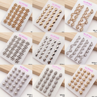 Pendientes de tuerca XUPING chapados en oro de 18 quilates con circonita cúbica pavé floral, delicados, para el día a día, joyería de moda para mujer, estilo chic.