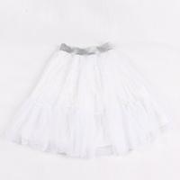 Jupe tutu en tulle à plusieurs niveaux, colorée et vibrante, pour filles, avec ceinture élastique argentée, jupe courte moelleuse pour la danse classique et les occasions décontractées