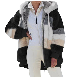 OEM/ODM Giacca Invernale <span class=keywords><strong>Oversize</strong></span> da <span class=keywords><strong>Donna</strong></span>, Spessa e Calda, con Cappuccio e Pelliccia, Taglie Grandi - Product Image 4