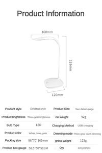 2026 New Arrivals Foldable Wireless Cordless <b>Portable</b> USB Rechargeable Led Desk Night <b>Table</b> <b>Lamp</b> for Bedside Reading Room - Product Image 4