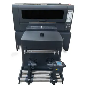 Small desktop A2 A3 textile pigment cmyk white ink dtf printer printing machine with roller feed