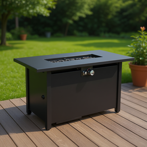 Mesa de Fogata de Acero de Estilo Moderno para Exteriores, 25 H x 42 W, con Tapa, para Decoración de Jardín - Product Image 2