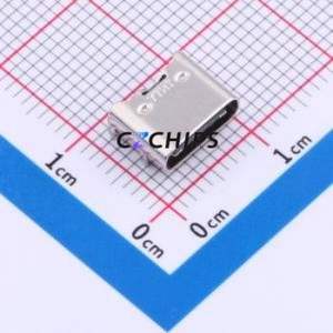 HX TYPE-C 6P SY USB Connector SMD Connector ( Connector Type: Type-C )( Gender: Female )( Mounting Type: Horizontal Mount ) - Product Image 1