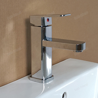 Robinet de salle de bain thermostatique moderne à poignée unique, monotrou, chromé, avec cartouche céramique, à poser sur le plan, pour eau chaude et froide