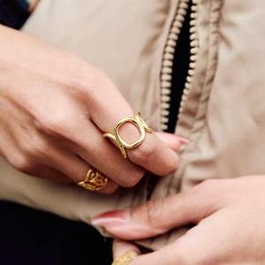 Geometric Stainless Steel <b>Rings</b> For Women Irregular Lines <b>Titanium</b> Steel Jewelry Gift - Product Image 3
