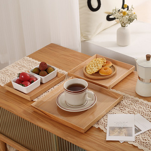 Japanese Style Bamboo Wooden <b>Tea</b> <b>Tray</b> Rectangular Solid Color For Home Hotel Restaurant Coffee <b>Tea</b> Serving <b>Trays</b> - Product Image 4