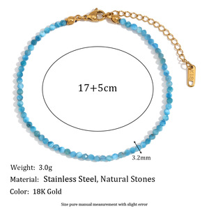 Elegante Novo Ouro <span class=keywords><strong>18K</strong></span> e Aço Inoxidável Pulseira Frisada com Natural Verde Opal Turquesa Presente Perfeito para As Mulheres - Product Image 6
