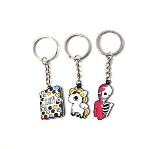 Promotional Metal Keychain Keyring 2D Logo Letter Alloy Silver Soft Enamel Keychain Alphabet Letter Liavero - Product Image 4