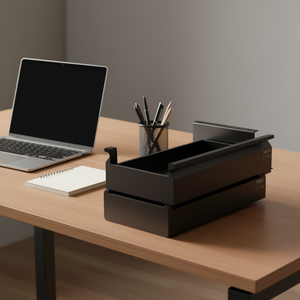 Organiseur de tiroir sous bureau Takyo 16 pouces, 2 niveaux, en acier, rangement de bureau, organisateur de bureau, gain de place, design minimaliste - Product Image 2