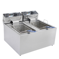 Usine directe 220V Double réservoir petite friteuse en acier à pression friteuse électrique dessus de Table pour Restaurant