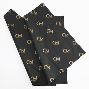 Customised Personalised Machine Price 80gsm 17gsm <b>Black</b> Luxury <b>Gold</b> Logo Printed for Gift Shoes Packaging <b>Wrapping</b> Tissue <b>Paper</b> - Product Image 1