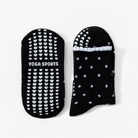 Chaussettes de yoga antidérapantes à séchage rapide pour femmes et jeunes, mi-mollet, à pois, en dentelle, pour le sport professionnel, vente en gros