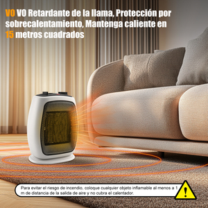 Riscaldatore elettrico portatile, 3 modalità (5W vento freddo/900W/800W), riscaldamento rapido, riscaldamento silenzioso con per scrivania, ufficio, camera da letto - Product Image 6