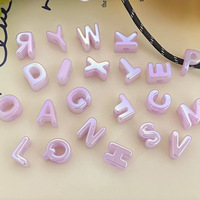 Perles en acrylique multicolores à grand trou pour la fabrication de bijoux DIY, lettres de l'alphabet à enfiler à la main