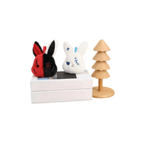 Nouvel Arrivage Porte-clés Animal Mignon en Peluche Douce Multi-styles Lapin Foncé, Pendentif pour Sac Cadeau d'Halloween