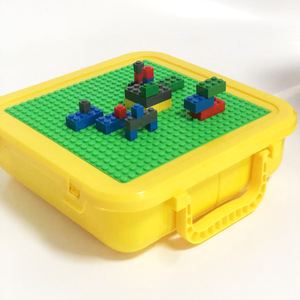 <b>Lego</b> Block Organizer Storage Case 1L Rectangle Desktop Toy Box With Green Baseplate For Kids Building Blocks - Product Image 2