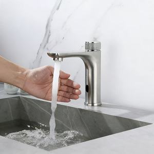 Robinet de lavabo intelligent de luxe moderne à capteur sans contact, robinet de salle de bain automatique monotrou doré en acier inoxydable, économiseur <span class=keywords><strong>d</strong></span>'<span class=keywords><strong>eau</strong></span> - Product Image 5
