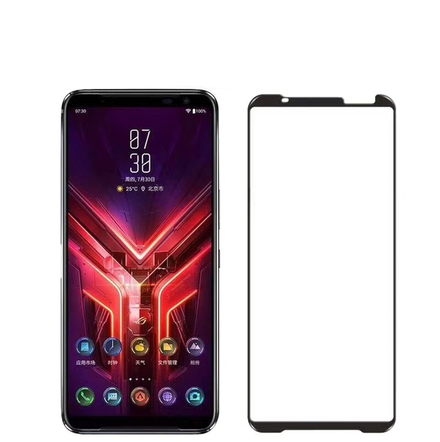 Factory Price 0.33mm 9H Hard Edge Full Cover Silk Printing Tempered Glass Screen Protector for ASUS ROG Phone 3