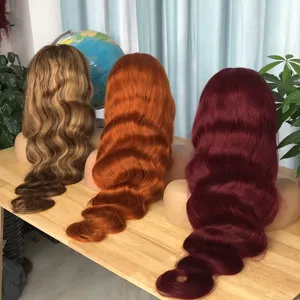 Neues Design Body Wave Remy Leimlose Spitze Frontal Perücke Ombre Farbe Haar mit Baby Haar doppelt gezeichnete Echthaar Perücke