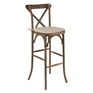Tabouret classique en bois de chêne massif, <span class=keywords><strong>chaise</strong></span> de café à dossier croisé - Product Image 1