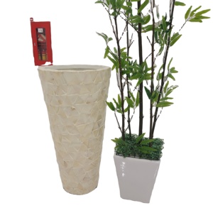 Maceta grande, florero blanco de perlas madre de proveedor de Vietnam utilizado como macetero, decoración y regalo - Product Image 1