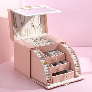 Multi-function Large Capacity Pretty Magnetic Jewelry Box Custom Logo Packaging With Lock