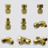 Raccord coudé femelle à double ferrule en laiton 6 mm (1/8 po) à filetage interne, haute pression, pour pulvérisation d'eau, à déconnexion rapide