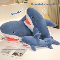 Peluche Requin Bleu Adorable, Coussin Doux en Forme de Requin, Grande Peluche Requin Rembourrée, Cadeau pour Enfants, Décoration de Canapé à Domicile