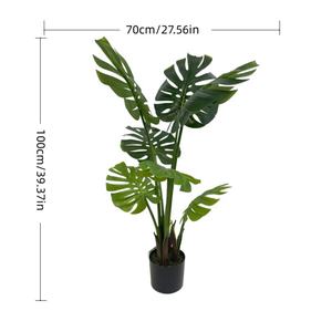 Menthe Monstera Bonsaï Artificielle Grandes Fleurs Deliciosa Real Touch Vert <span class=keywords><strong>Jumbo</strong></span> Monstera Feuilles En Pot Paysagistes En Gros - Product Image 2