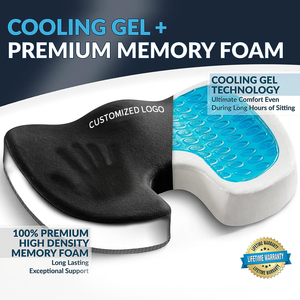 Ergonomics Cooling Gel Air-permeable U-<b>Shape</b> Large Seat Cushion Orthopedic Memory <b>Foam</b> Office Chair Pad Car Seat Cushion - Product Image 3