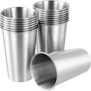 Vente en gros de gobelets empilables en acier inoxydable de 500 ml (16 onces) pour le voyage, le camping et la consommation d'eau - Product Image 1