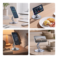 Support de téléphone portable magnétique portable pour bureau 360° °   Support de téléphone rotatif réglable en hauteur, support de tablette pour la maison et le bureau