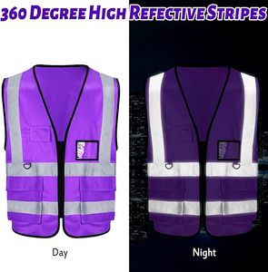 Gilet <span class=keywords><strong>de</strong></span> sécurité ANSI classe 3 haute visibilité réfléchissant pour <span class=keywords><strong>la</strong></span> construction <span class=keywords><strong>de</strong></span> routes Logo personnalisé - Product Image 4