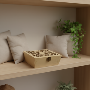 Wooden Box Three Piece Set Decorative Storage Box With Carved Design For Home Decoration - Product Image 3