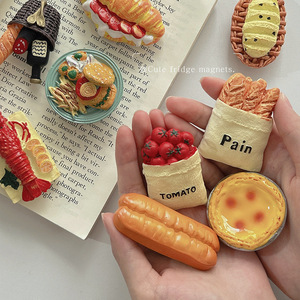2025 New 3D Art Deco Style Resin Fridge Magnets Delicious Food Magnetic <b>Stickers</b> with Magnetic Effect for Refrigerator - Product Image 2