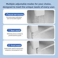 Accessoire de bidet intelligent non électrique, ultra fin, pour toilettes, avec buse rétractable, pression d'eau réglable, installation facile