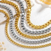 Collar de Cadena Cubana de Acero Inoxidable, Dos Tonos, Chapado en Oro y Plata, Joyería Hip Hop para Hombre y Mujer, Regalo de Moda