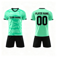 Ensemble Maillot et Short de Football Vert Menthe Personnalisé – Tenue de Football Personnalisée en Gros, Imprimée par Transfert Thermique, Coupe Athlétique en Polyester