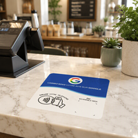 [Personnalisable] Plaque NFC Google Review en français avec QR dynamique, Cartes Google Review NFC, Panneau de table en acrylique NFC Tapfor Restaurant