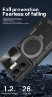 Support de voiture magnétique Camshield en TPU+PC+Métal avec rotation à 360° et béquille antichoc pour Infinix Smart 9