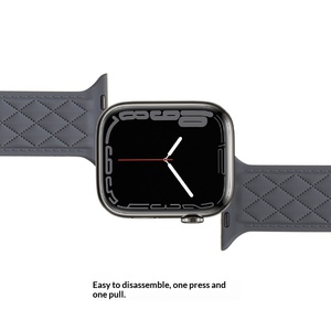 Correa de Reloj Deportiva de Silicona con Textura de Cuero y Hebilla de Pin para Relojes <span class=keywords><strong>Serie</strong></span> 1-8, Correa de Silicona Líquida para Parejas - Product Image 5