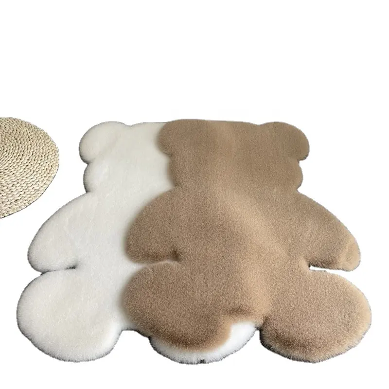 Schlussverkauf kleiner Bär schäbig teppich weich flauschig Kunstpelz teppich flauschiger Shag Bereich teppich entzückendes Design solide Farbe Wildleder Rückenfutter Plüschteppich