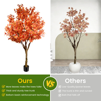Arbre artificiel en érable rouge de 260 cm de haut, couleur automne, en plastique, pour jardin, extérieur, paysage, protégé contre les UV, résistant aux intempéries, durée de vie de 5 ans