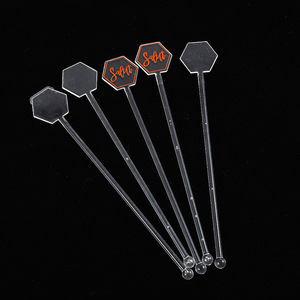 Agitador de cócteles, palo ovalado reutilizable de plástico para mezclar bebidas de cóctel y café - Product Image 2