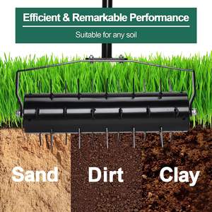 Aérateurs de pelouse manuels Aérateur manuel roulant Aérateur roulant pour pelouse de jardin avec poignée antidérapante Pointes de dents - Product Image 4