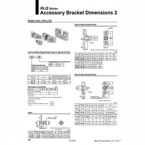 SMC Pneumatics Piezas neumáticas de soporte de montaje y Junta de - Product Image 1