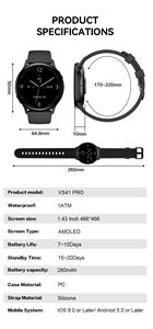 VALDUS 2025 VS41 PRO <span class=keywords><strong>Smartwatch</strong></span> alla Moda con Schermo AMOLED <span class=keywords><strong>da</strong></span> 1,43 Pollici, Monitoraggio della Frequenza Cardiaca e della Salute Femminile, Orologio Intelligente per Donne - Product Image 6